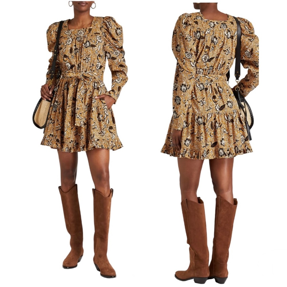 Ulla Johnson Nailah Floral Print Belted Mini Dress Size 6